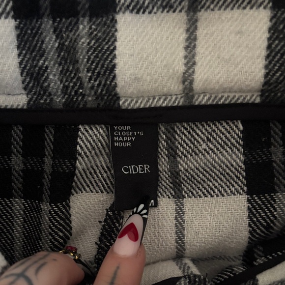 Cider Plaid Black and White Pants - Picture 3 of 3